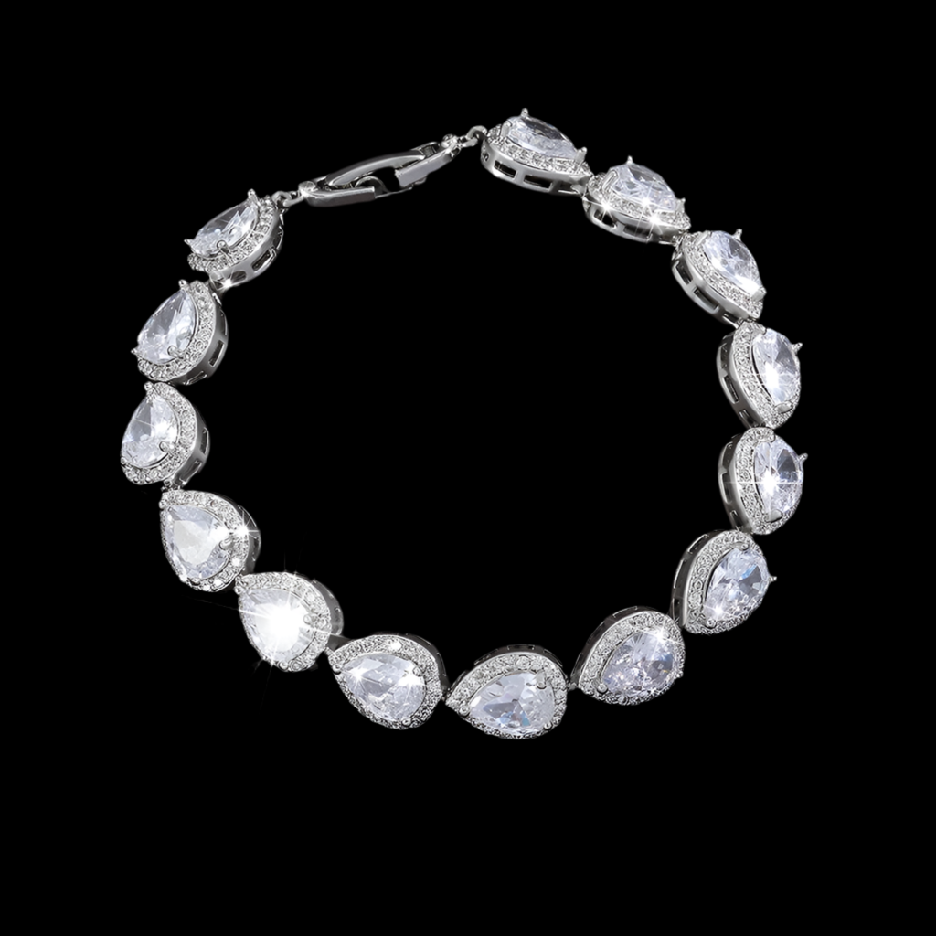 Classic Geometric Water Drop CZ Bracelet