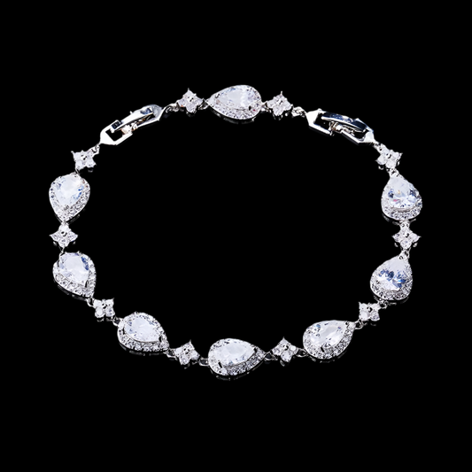 Classic Geometric Water Drop CZ Bracelet