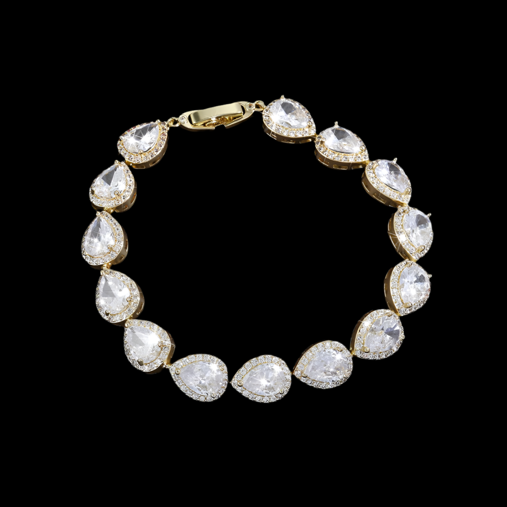 Classic Geometric Water Drop CZ Bracelet