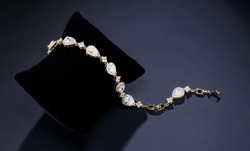 Classic Geometric Water Drop CZ Bracelet