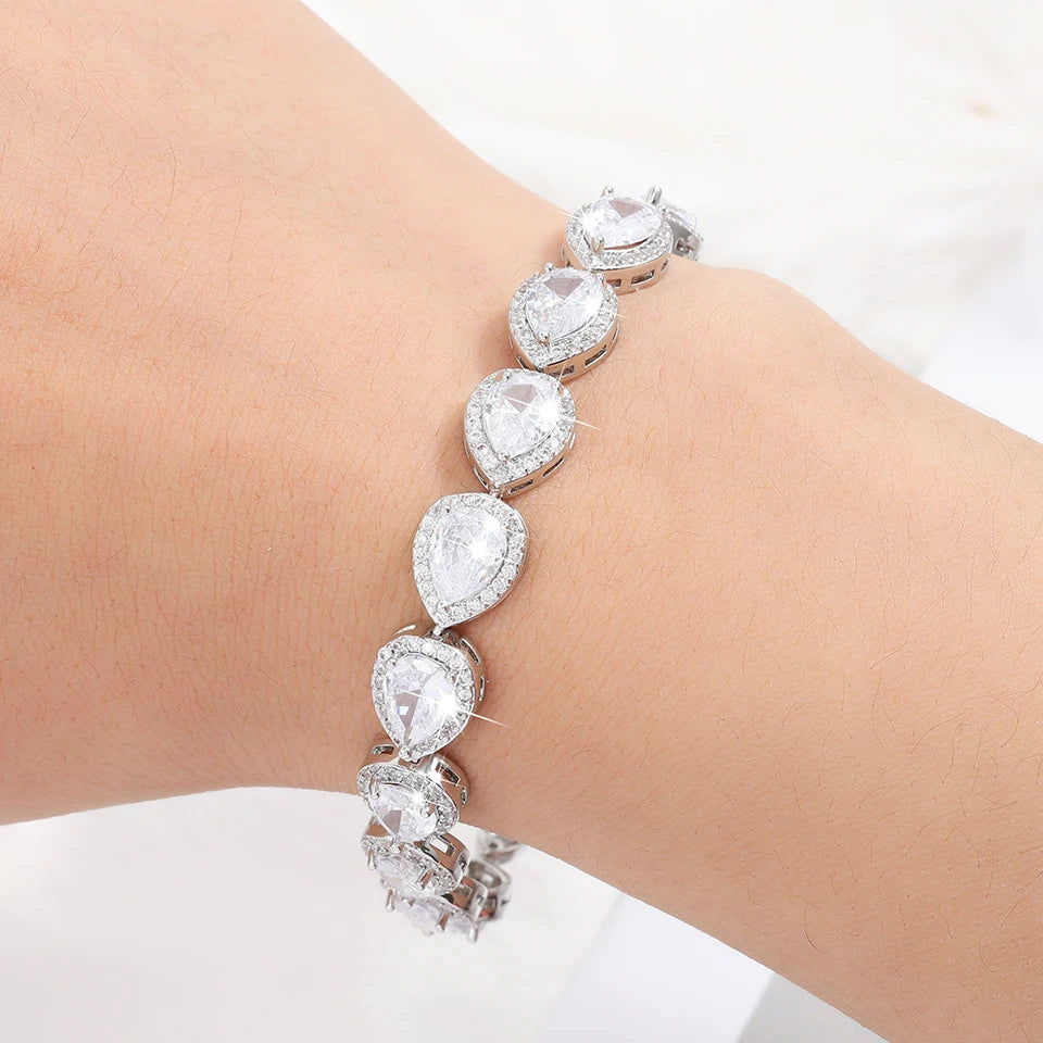 Classic Geometric Water Drop CZ Bracelet