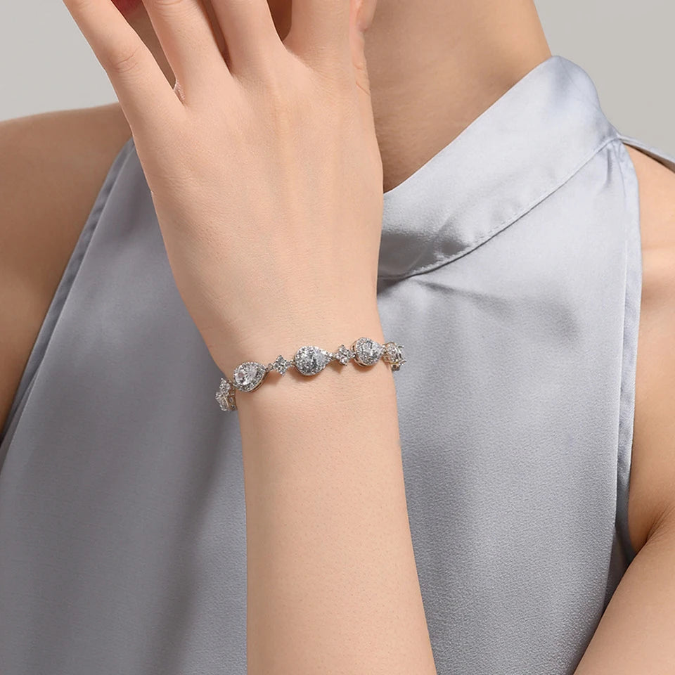 Classic Geometric Water Drop CZ Bracelet