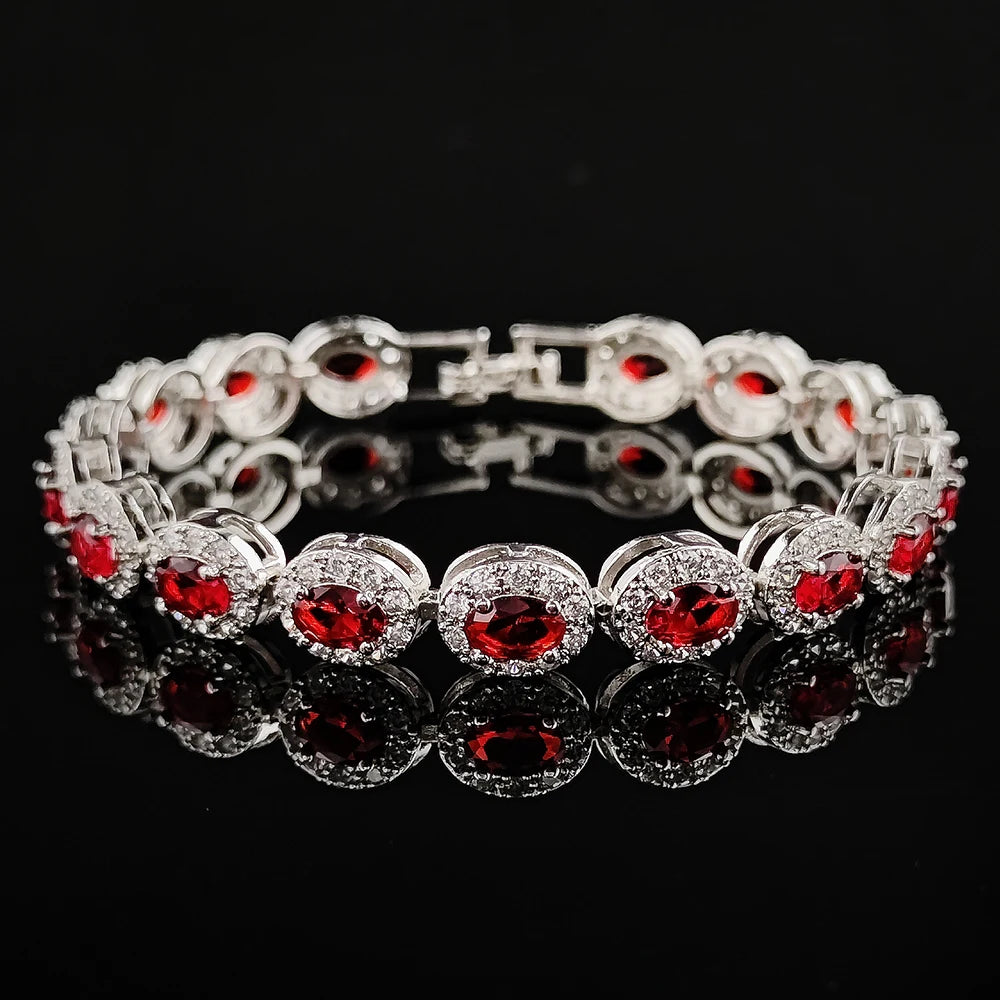 Luxury Blue Red Green Black Color Bracelet Bangle for Women Gift Jewelry