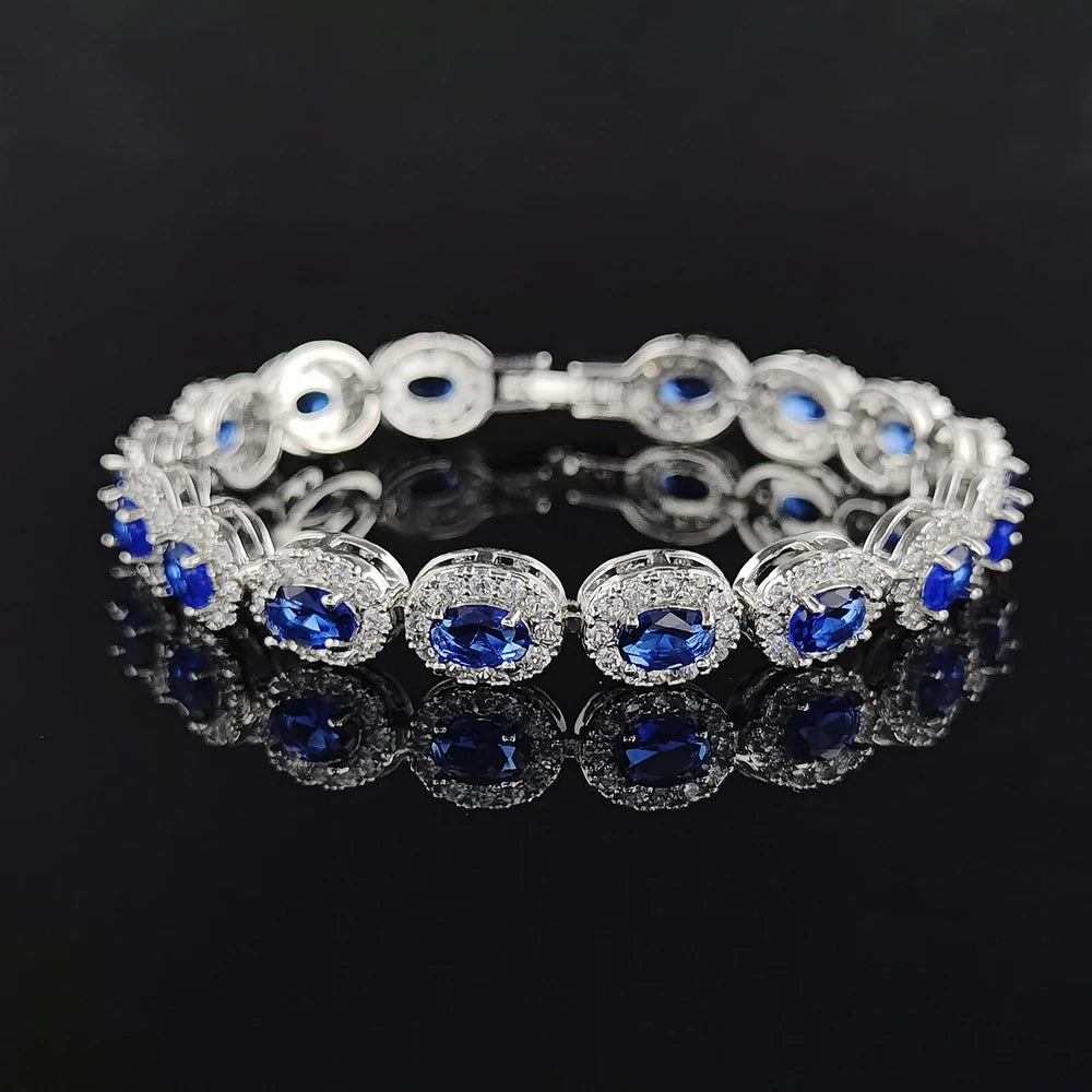 Luxury Blue Red Green Black Color Bracelet Bangle for Women Gift Jewelry